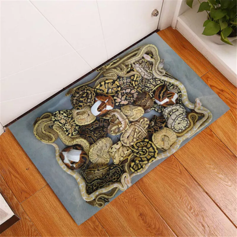 Love Python Rubber Base Doormat 3D Printed Non Slip Door Floor Mats Decor Porch Doormat