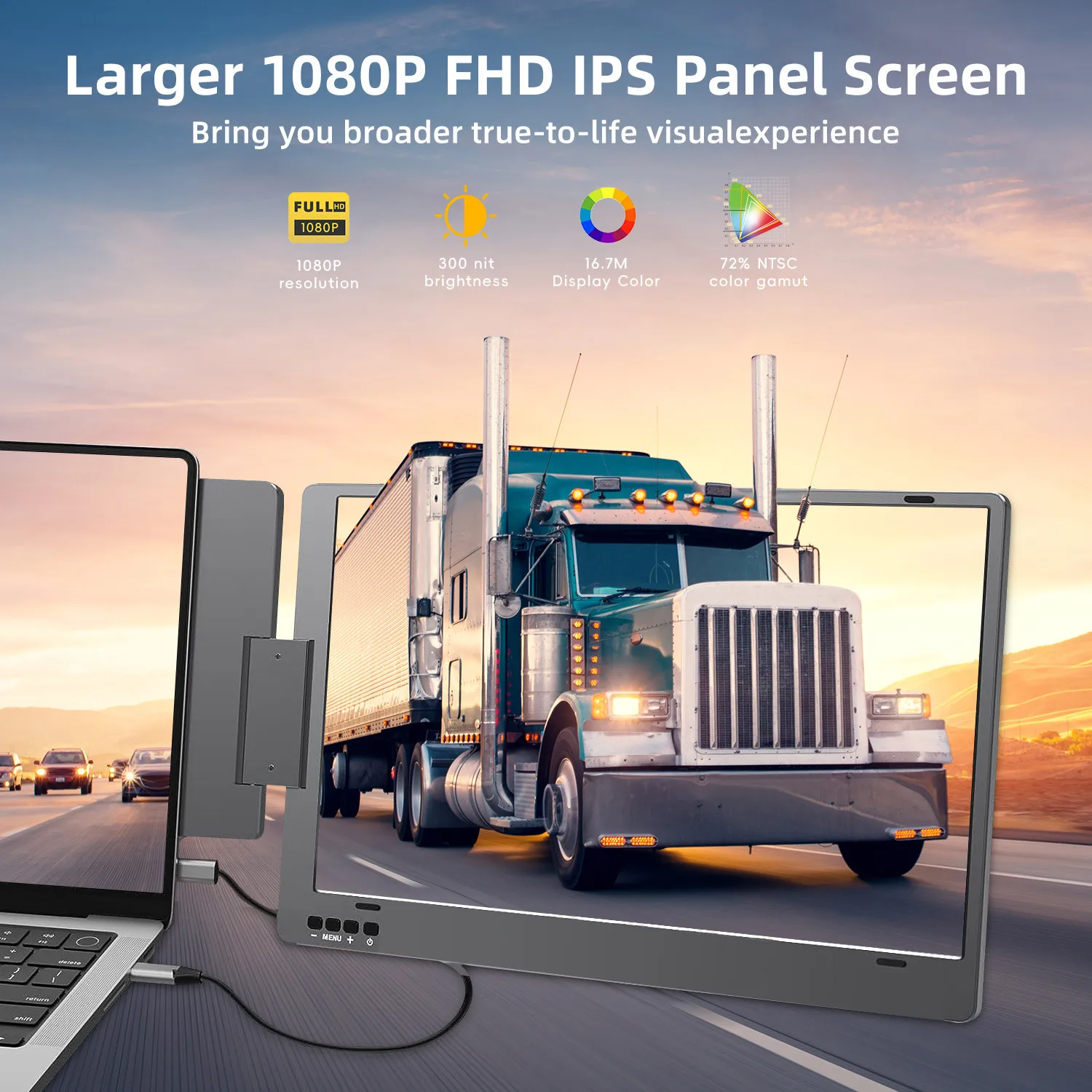 Dual Monitor Laptop Screen Extender Monitor FHD 1080P IPS for Laptops13-16.5\