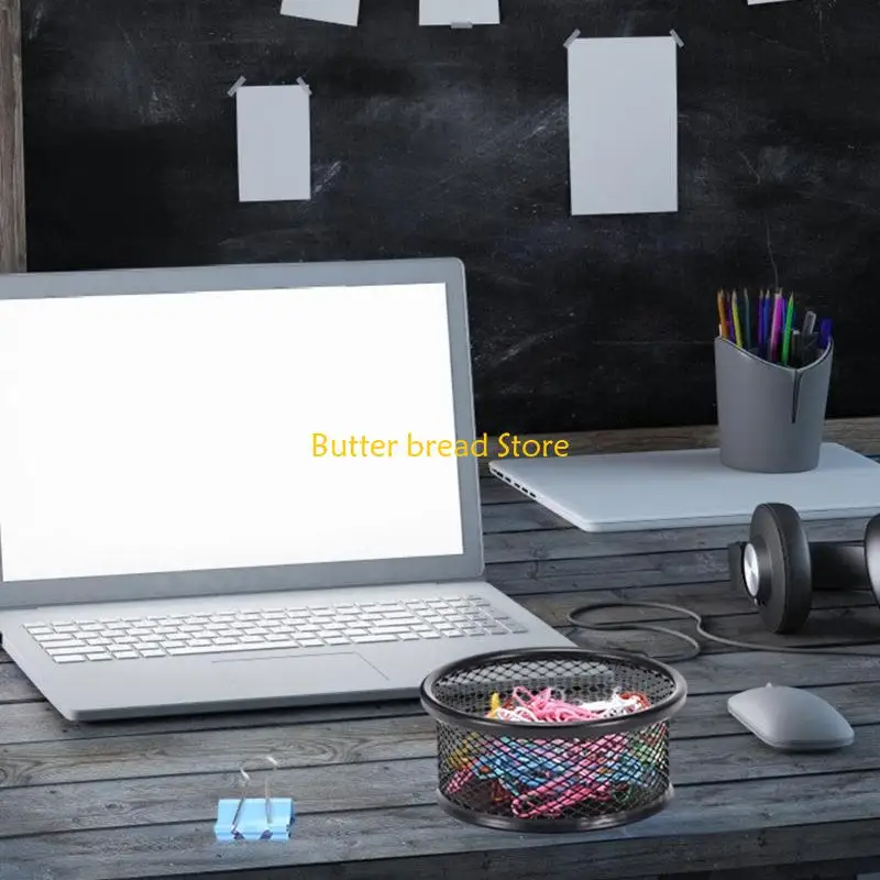 W89C Round Desk Organizers For Small Office Supplies Open Top Design Nonslip Base