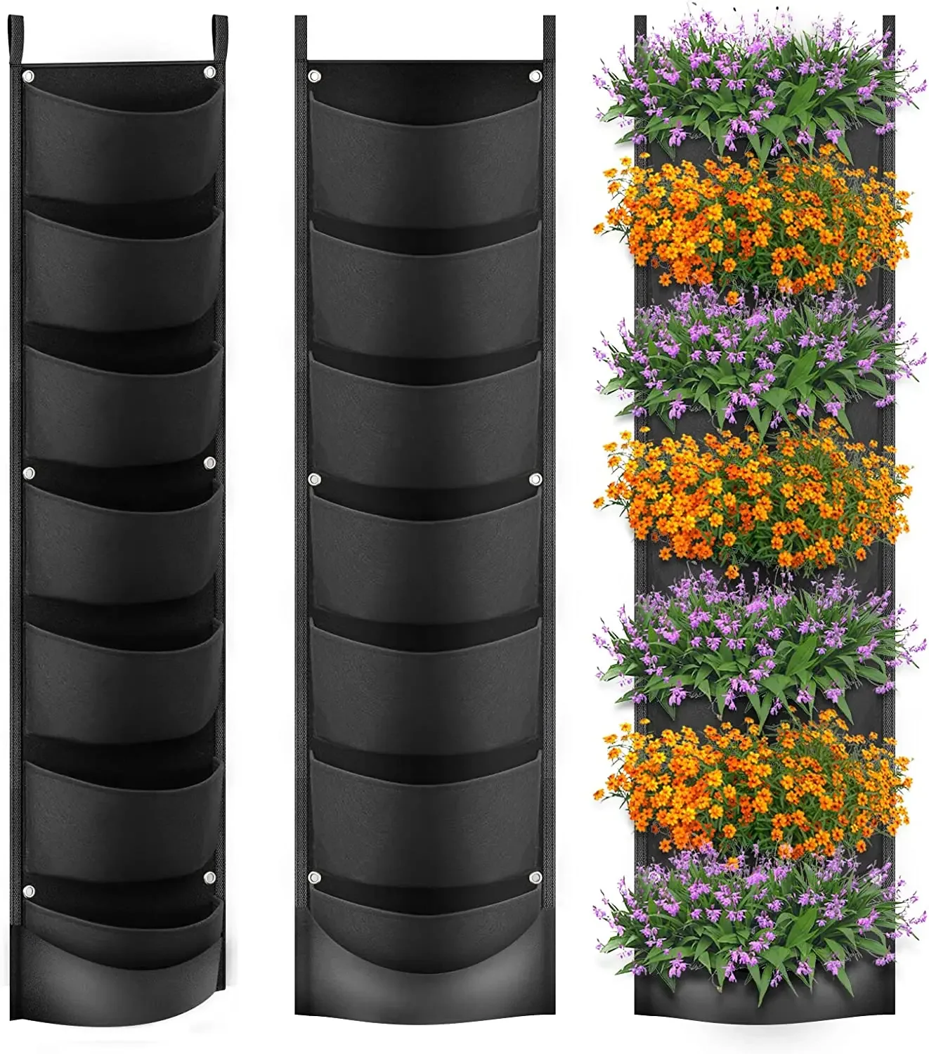 

6 Pockets Vertical Hanging Garden Planter, Flower Pots, Waterproof Wall Mount, Grow Bag, Indoor and Outdoor Use, New Design