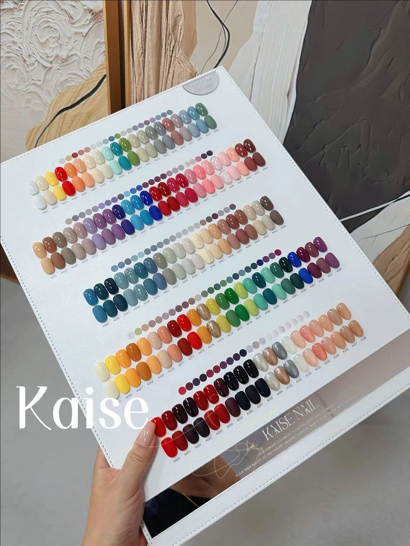KAISE 여러 가지 빛깔의 108 색 솔리드 컬러 네일 젤 세트 2025 새로운 핫 세일 봄 네일 아트 키트 무독성 UV 젤 네일 살롱 도매