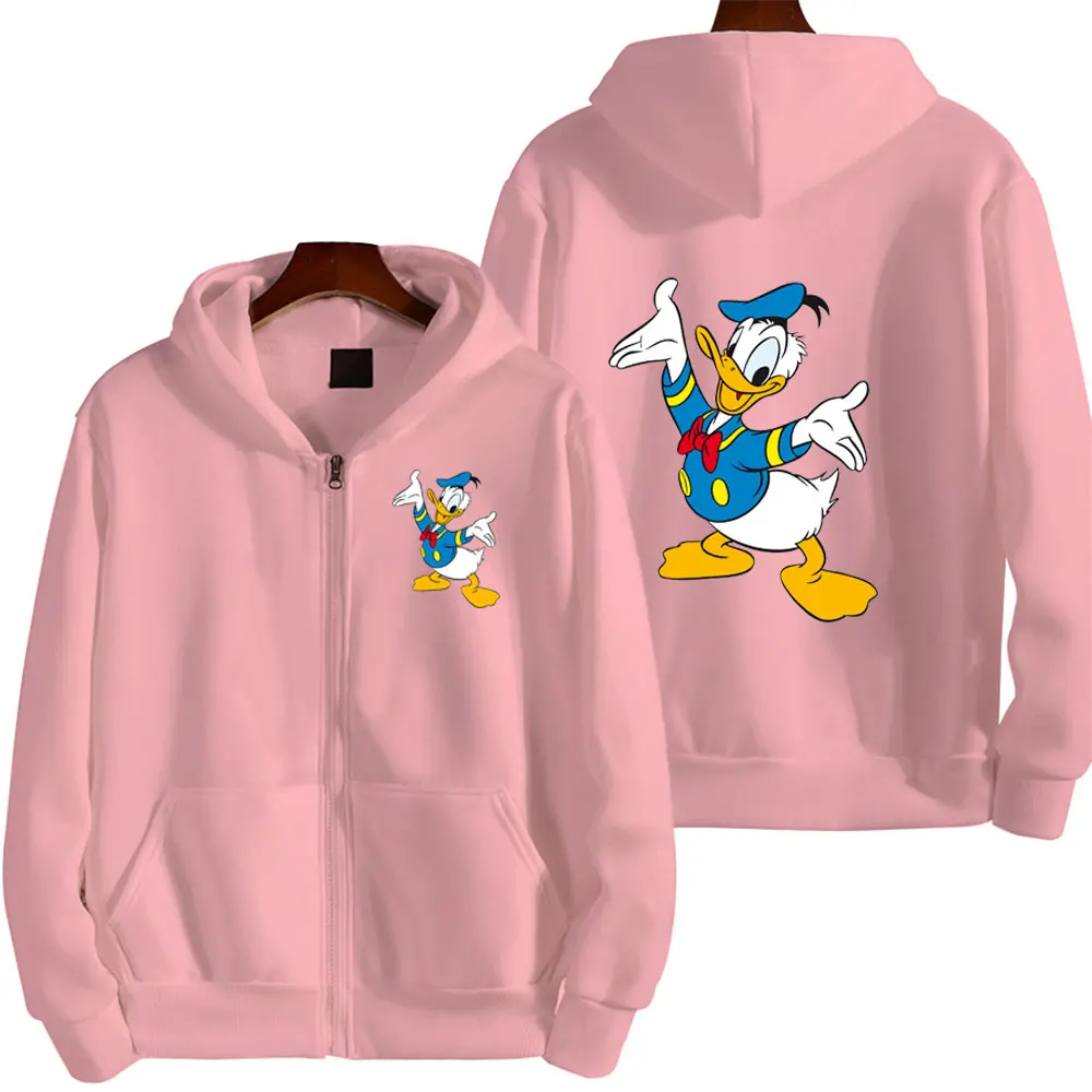 Oversized Hoodies & Sweatshirts Moodwear Disney Donald Duck Winter Jackets Zip-Up Hoodies Y2K Apparel Kawaii Streetwear Outerwea