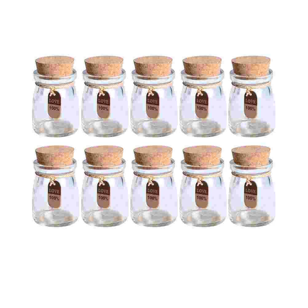 10 Pcs Glass Favor Jars Bottles with Label Tags Honey Pot Apothecary DIY Wishing