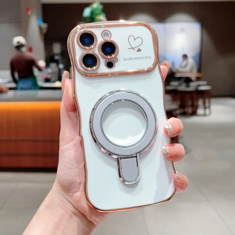 

Love Heart For Magsafe Phone Cases For iPhone 16 15 14 13 12 11 Pro Max 16E Magnetic Case For 16 15 Plus Cover
