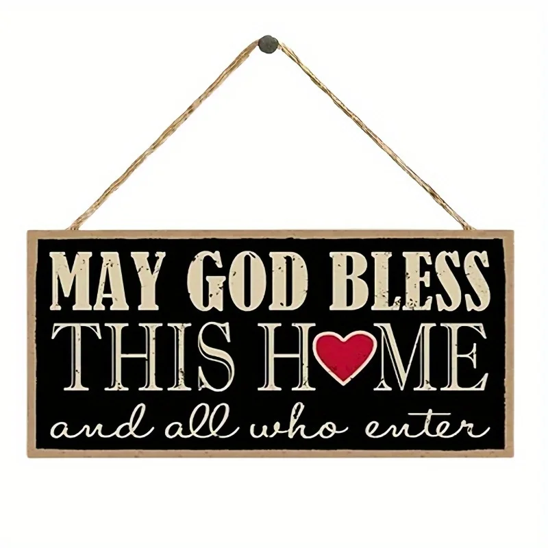 May God Bless This Home and All Those Who Enter, Hang Wooden Signs, Welcome Art, and Home Decor