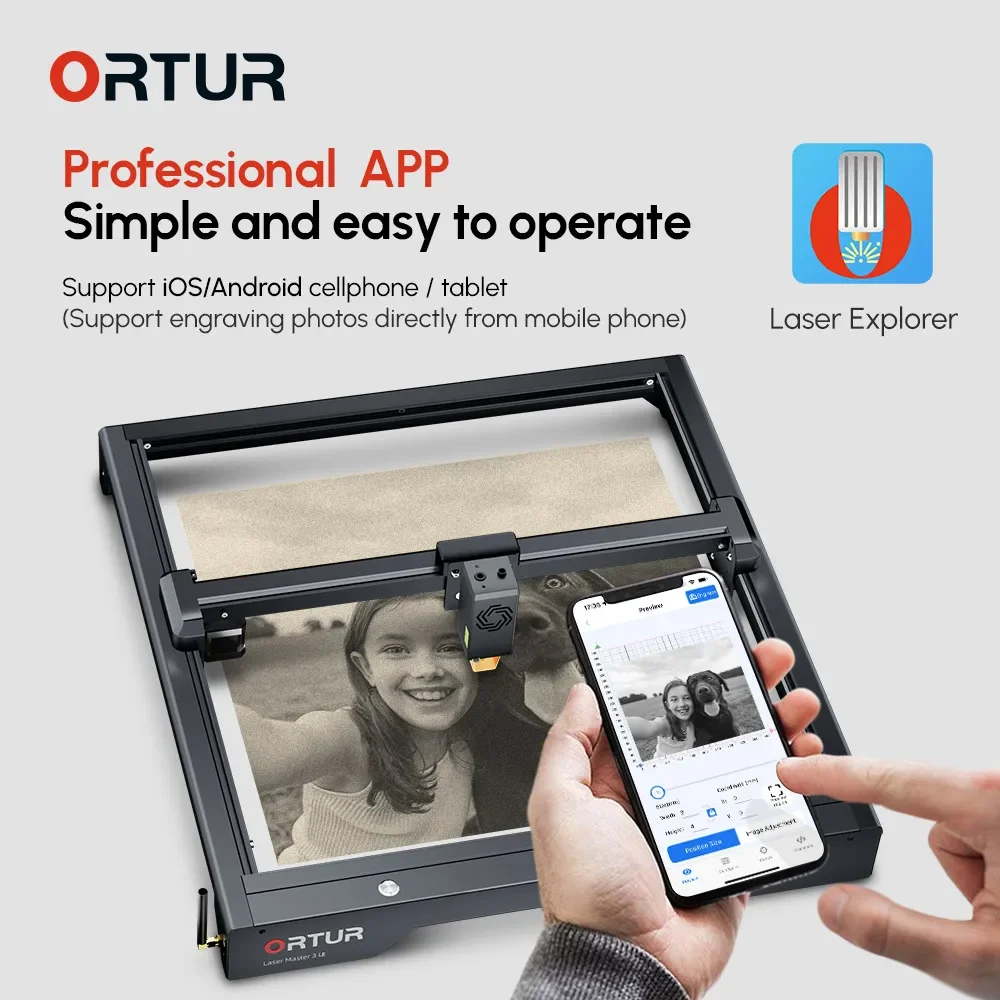 ORTUR Laser Master 3 LE 5.5W/10W Power Diode Cutter and Engraver CNC Desktop Wifi/APP Wood Printing Engraving Cutting Machine