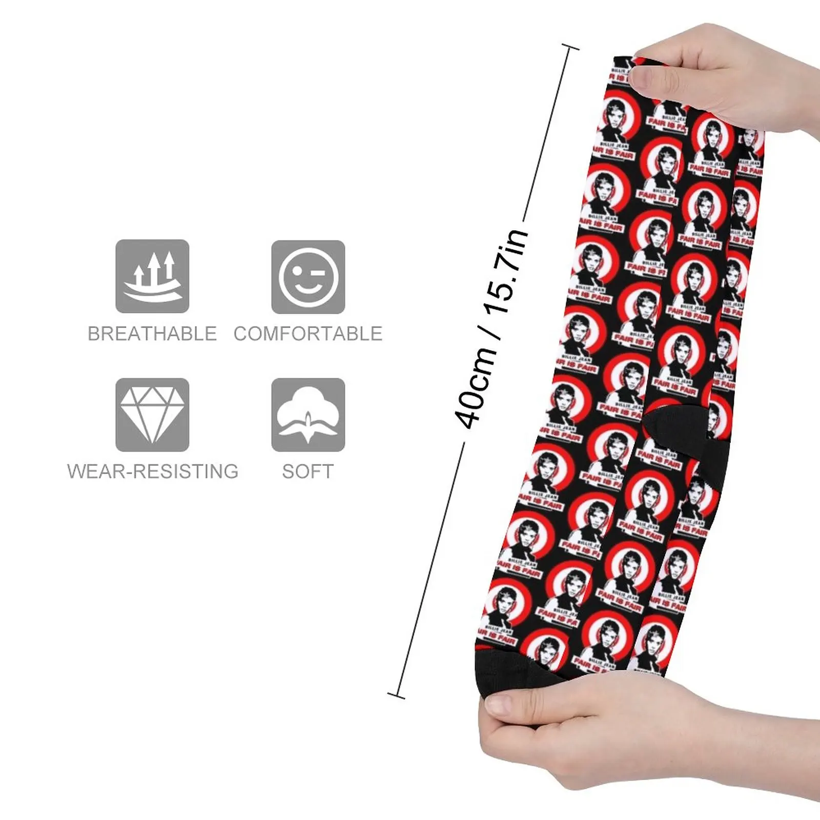 Billie Jean - Fair Is Fair (Dark Background) Socks ankle socks Compression stockings Novelties funny socks men