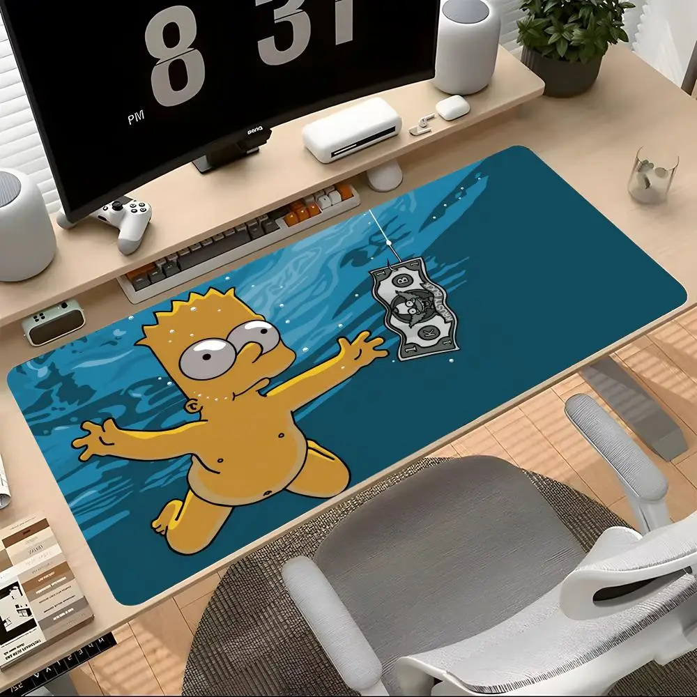 Cartoon The S-Simpsons-S Mouse Pad Mousepad Laptop Office Deskmat Large Black Gamer Non-slip Keyboard Rubber Mause Pad