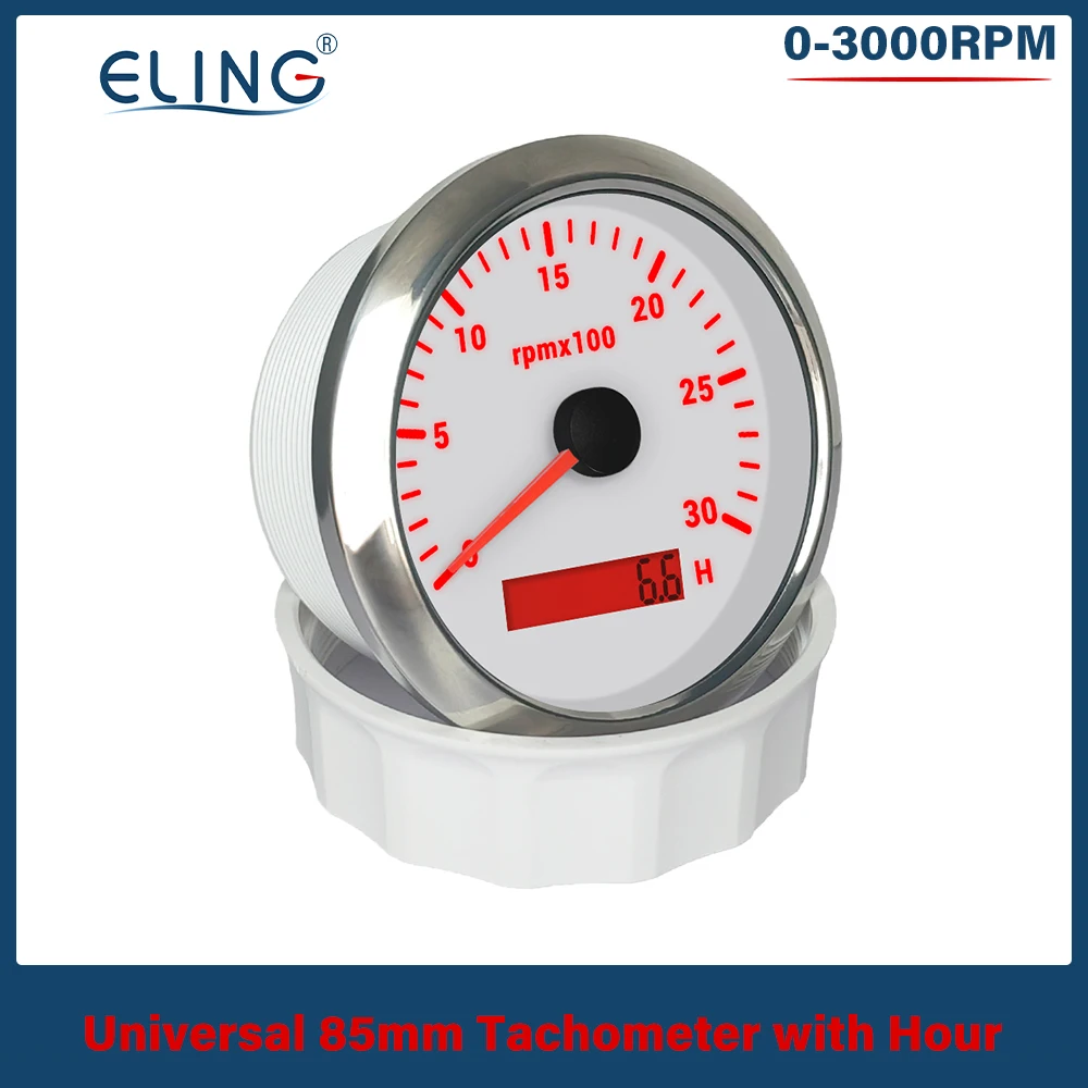 

ELING Universal 85mm Tachometer 0-3000RPM 0-4000RPM 0-6000RPM 0-7000RPM 0-8000RPM LCD Hour Meter With 7 Colors Backlight For Car