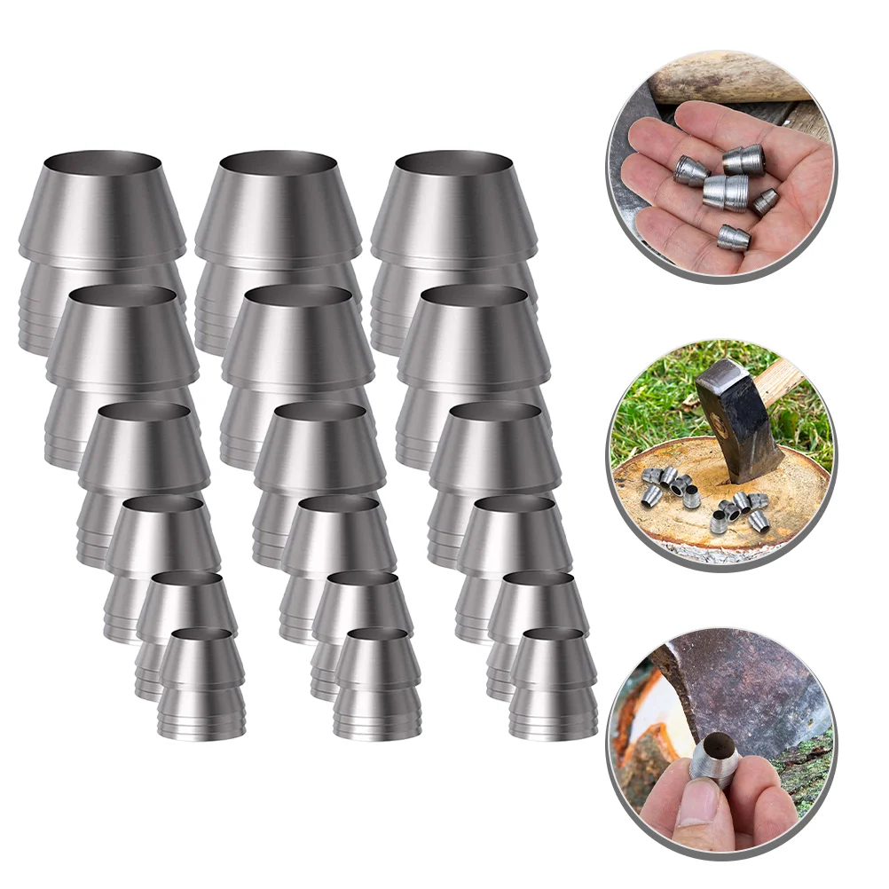 18 Pcs Axe Fuel Tank Grommet Metal Wedge Substitute Handle Hammer Silver Splitting Replacement for Masonry