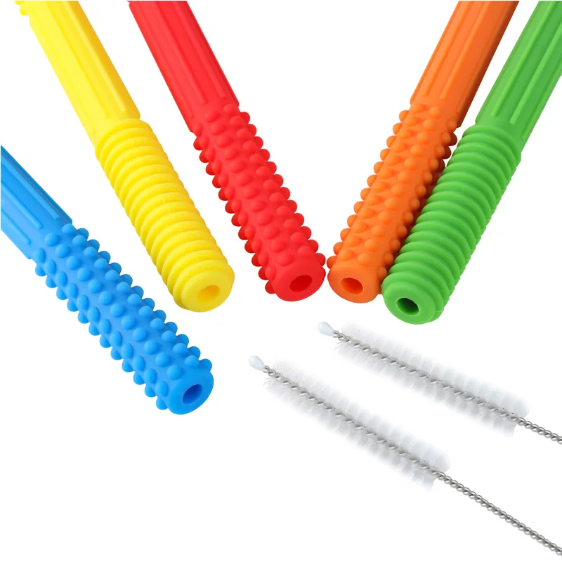 1Pcs Silicone Mordedores Para O Bebê Acessórios Recém-nascidos Mordedor Sensorial Chew Brinquedos Mastigação Tubo Y Forma Ferramentas Para O Autismo