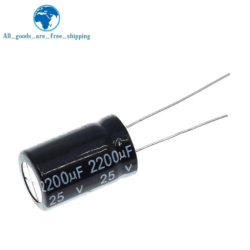 TZT 10 pcs Aluminum electrolytic capacitor 2200 uF 25 V 10 * 20 mm frekuensi tinggi Radial Electrolytic kapasitor