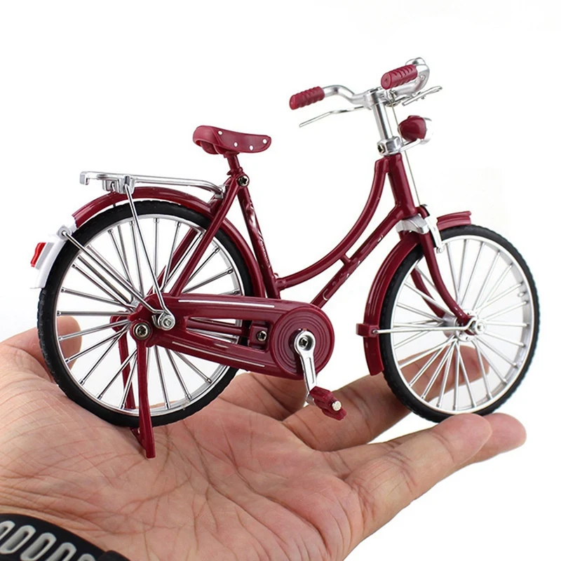 2X Mini 1:10 alliage modèle vélo moulé sous pression métal doigt VTT rétro vélo adulte à collectionner enfants jouet, Style 2