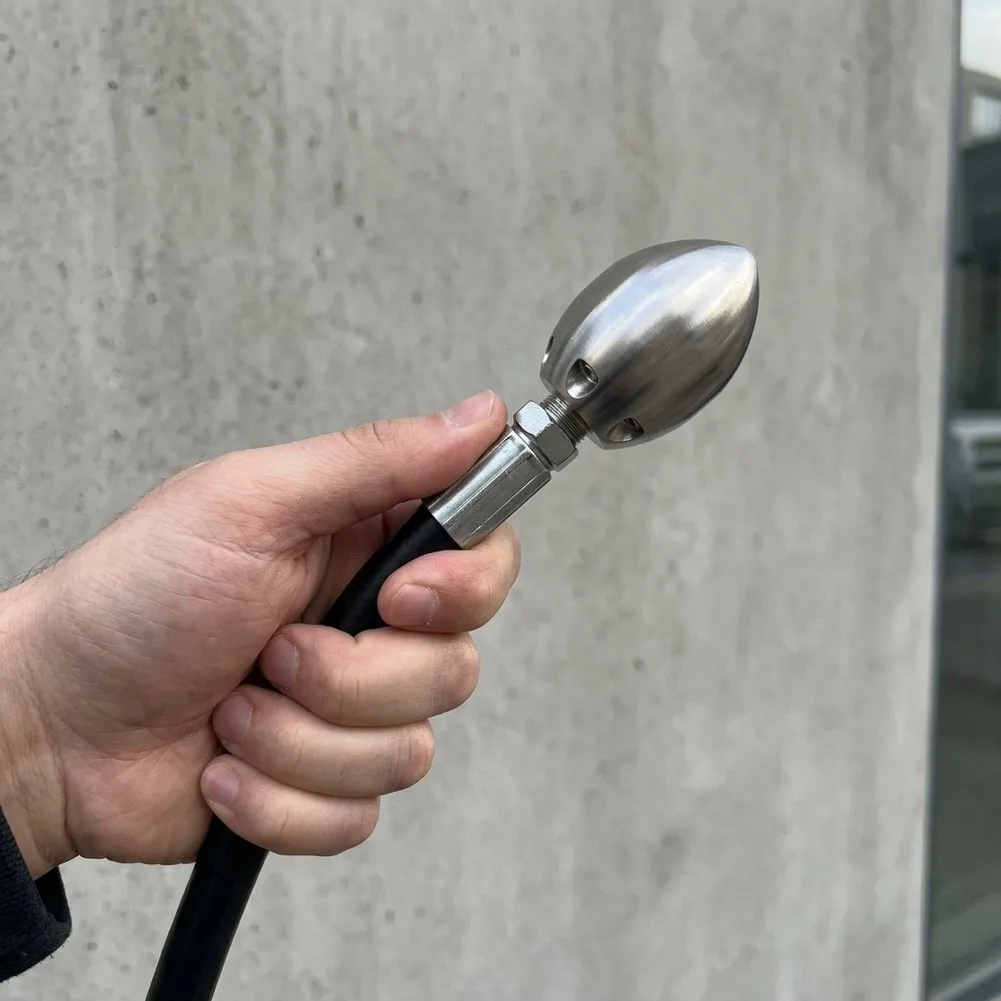 Pipe Cleaning Tool 60*45mm Pressure Washer Nozzle Stainless Steel Construction 3000 PSI Rated Front And Rear Jets