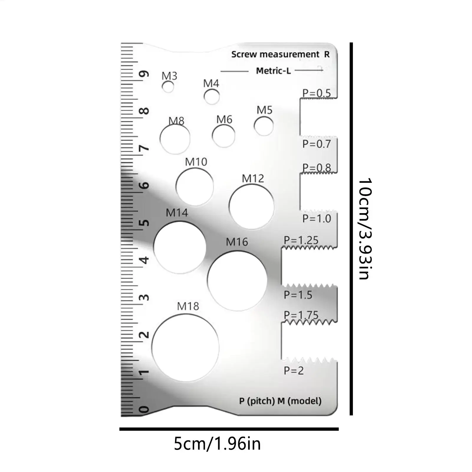 Измерительная линейка для винтов Комбинация измерительной линейки для винтов из нержавеющей стали Точное измерение шага зубов Штангенциркули для шага диаметра