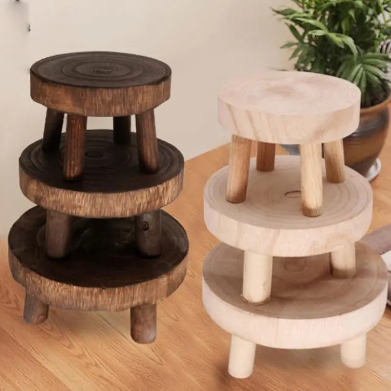 Wooden Planter Bench Balcony Plant Stand Flower Pot Base Holder Stool Garden Flower Display Multi Purpose Garden Patio Decor