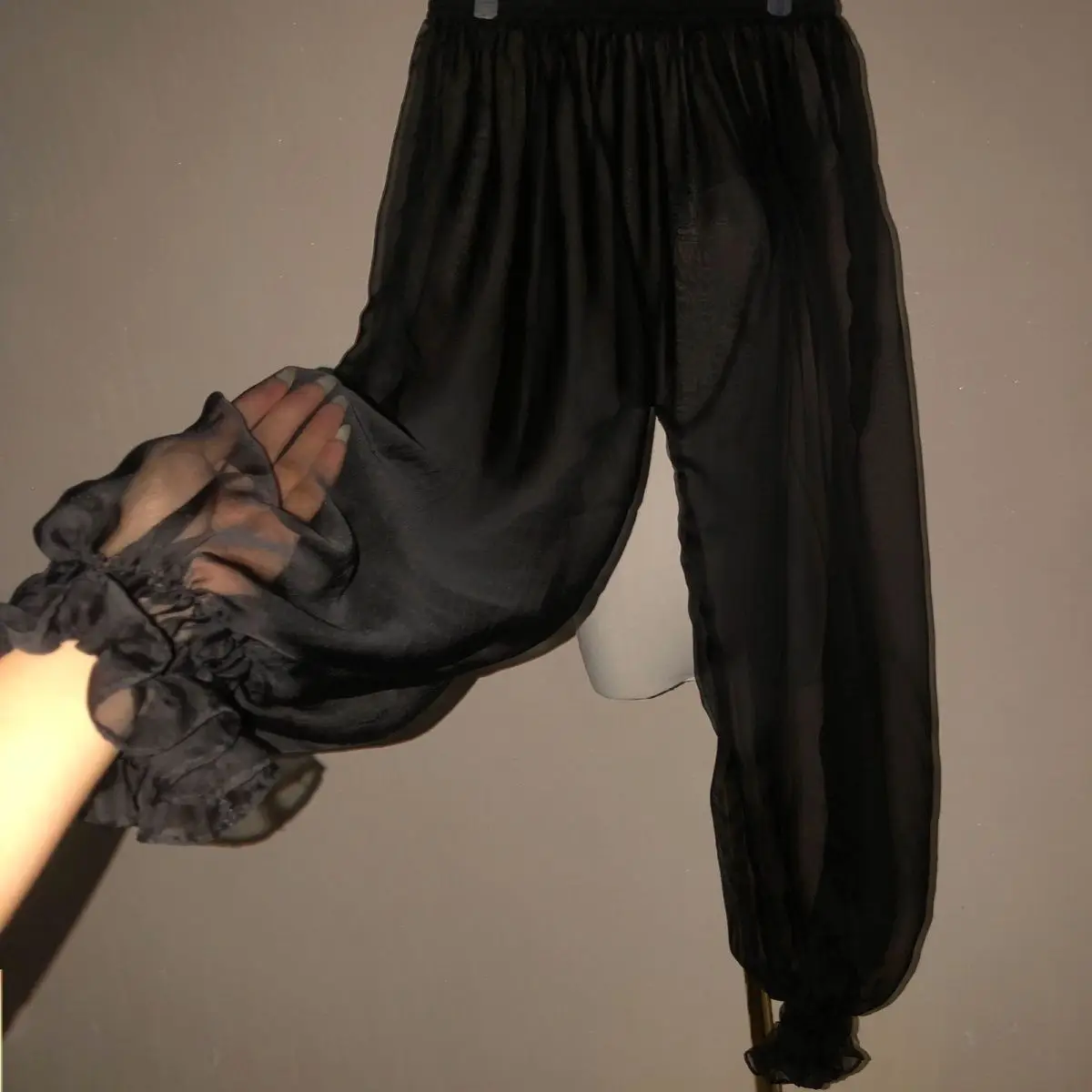 Ultra-Thin Sexy Mesh See Through Pajama Pants Seamless Unisex Erotic Home Lantern Trousers