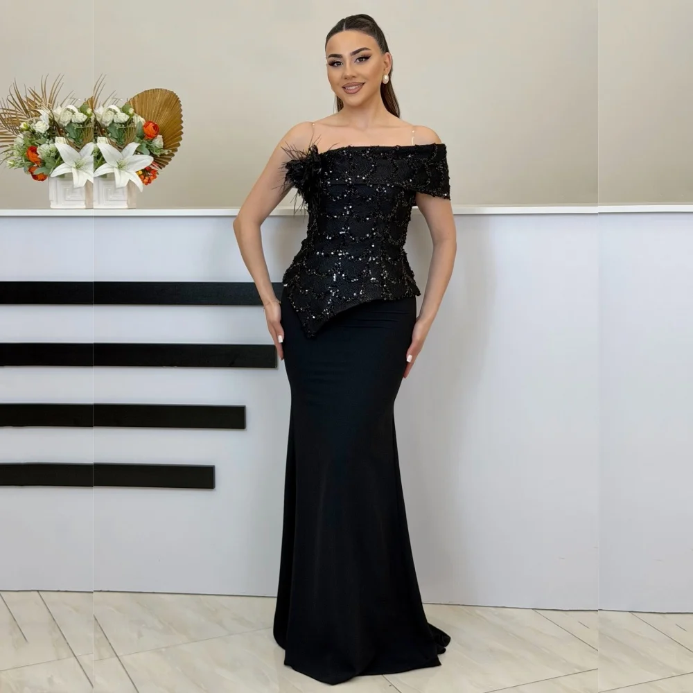 

Exquisite Customized Sparkle One-shoulder Evening Dress Sequined Trumpet Long Dresses Prom Dresses Party Gown Formal