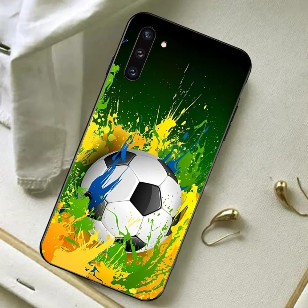 Custodia per telefono con design per pallone da calcio per Samsung S 20 21 22 23 plus Ultra per Redmi Note 8 9 10 11 per Huawei Y 5 6 9