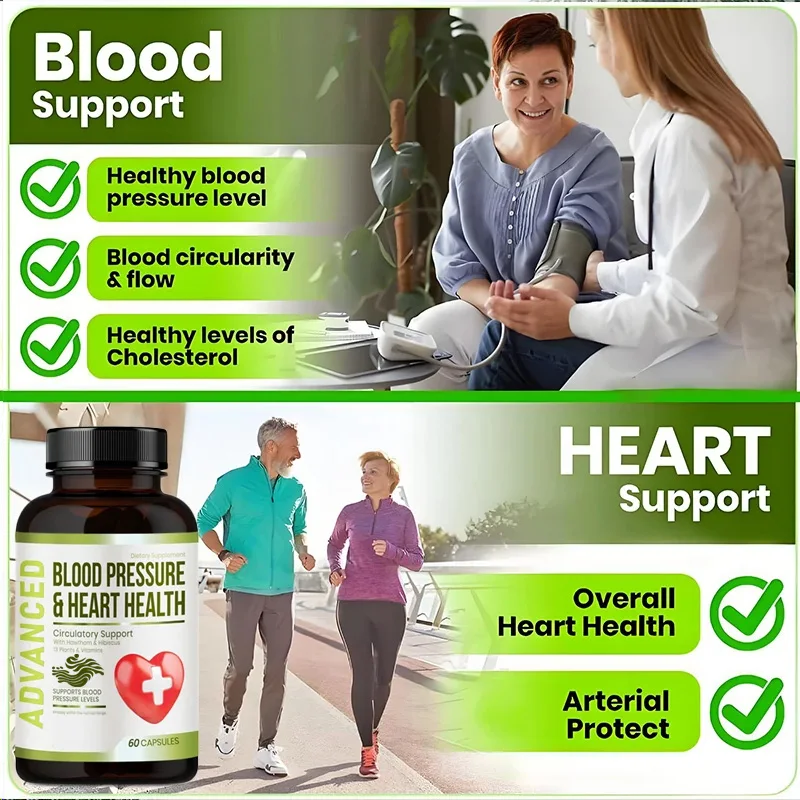 Blood Pressure Support Supplement Using Hawthorn Berries And Hibiscustosupport Blood Pressure And Healthy Circulation 60capsules