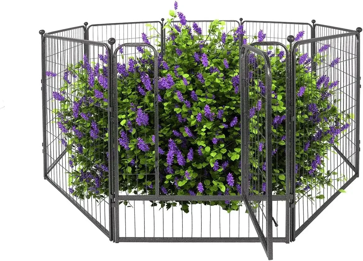 

Decorative Garden Fence, 24/32/40in X 21 ft, Heavy Duty Iron Fencing Landscape Patio Flower Bed Animal Barrier Border Edging