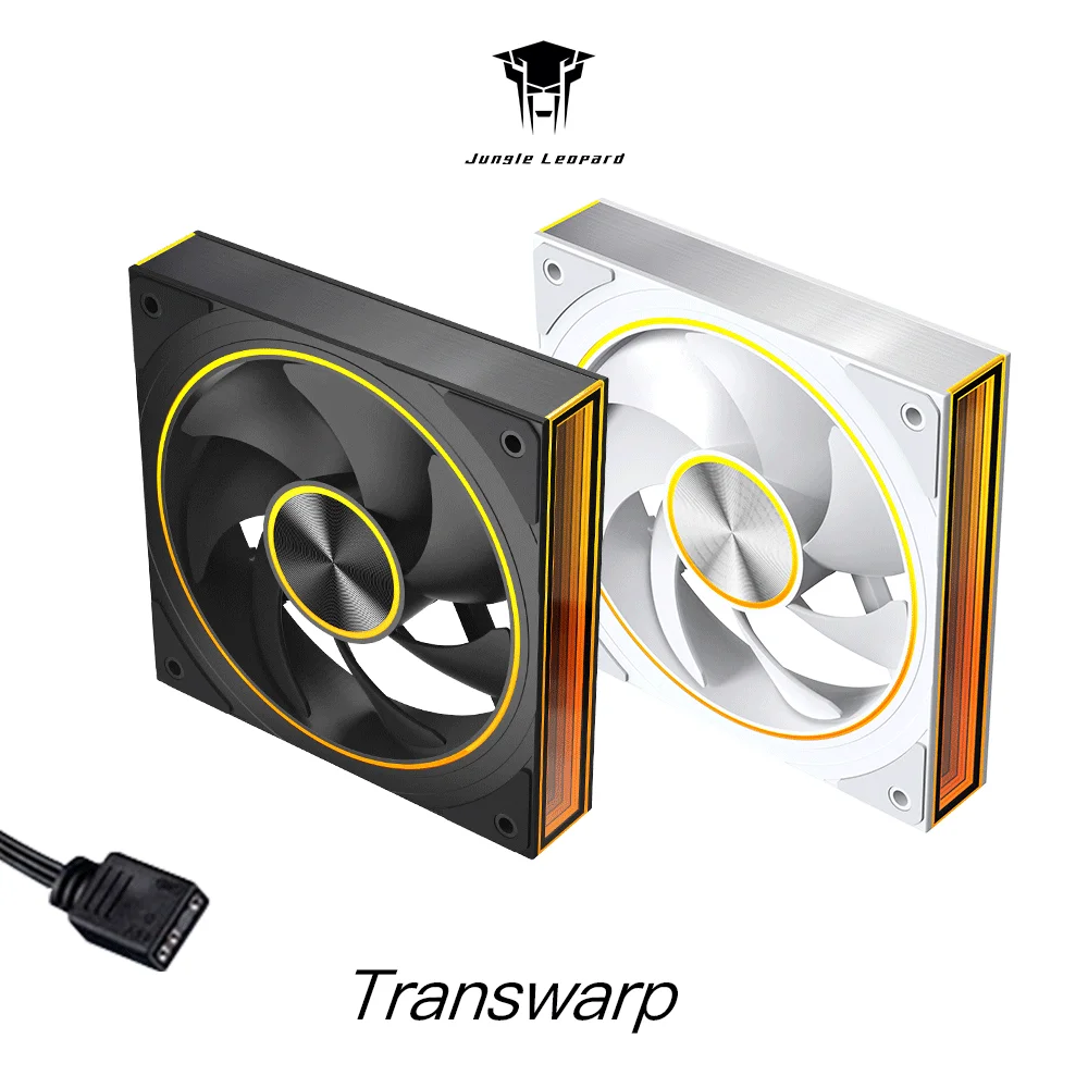 Ventoinha de CPU Jungle Leopard Transwarp ARGB 120mm 5V 3PIN com Abertura em Anel, Iluminação ARGB Lateral em Chapa de Alumínio com Efeito Espelho Infinito e Sincronização Mobo