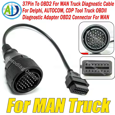 OBD2 Truck Diagnostic Cable For MAN 37 Pin For Delphi, AUTOCOM, CDP Scanner Truck OBDII Diagnostic Adapter OBD Connector For MAN