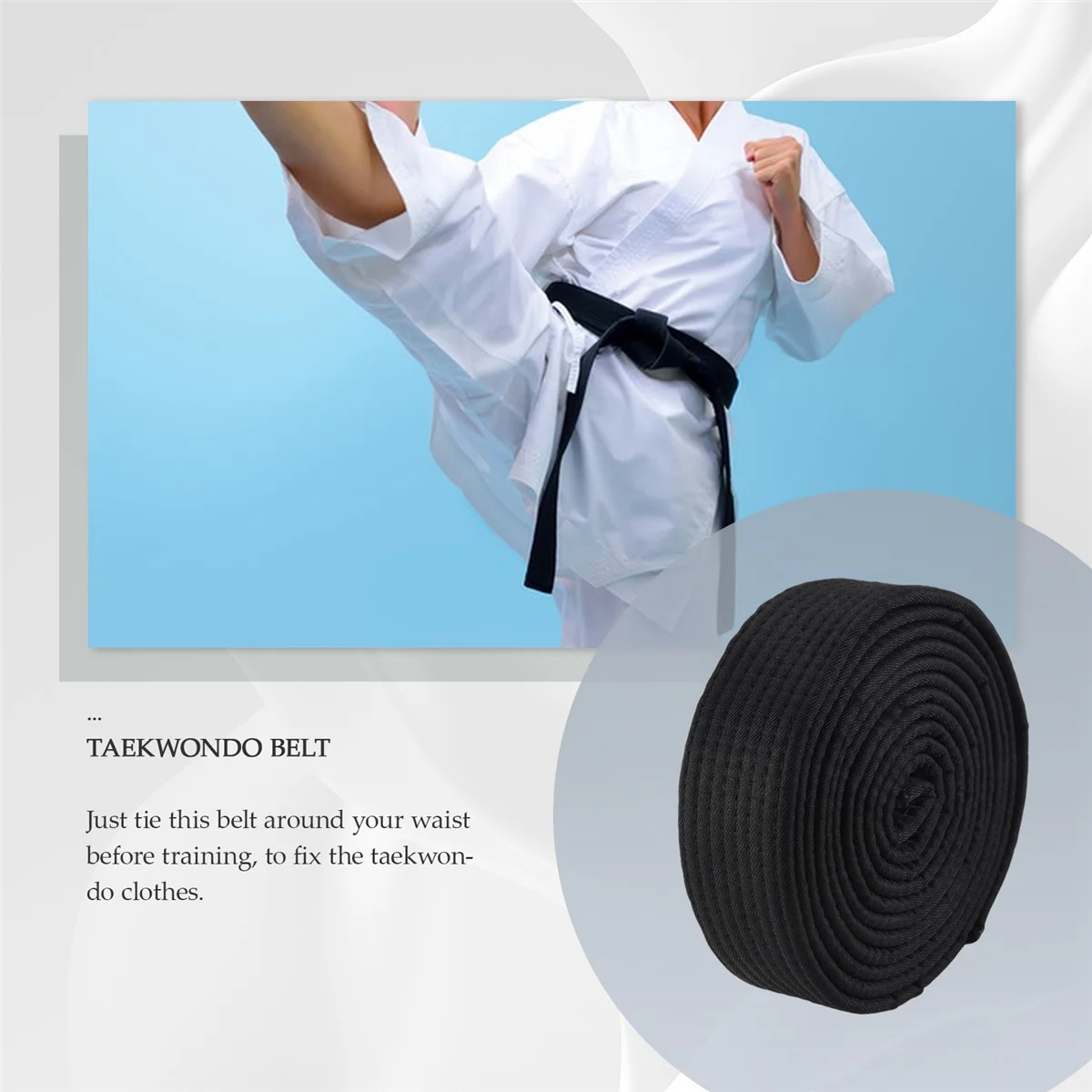 Martial Arts Karate TaeKwonDo Chain Soft Belt Black