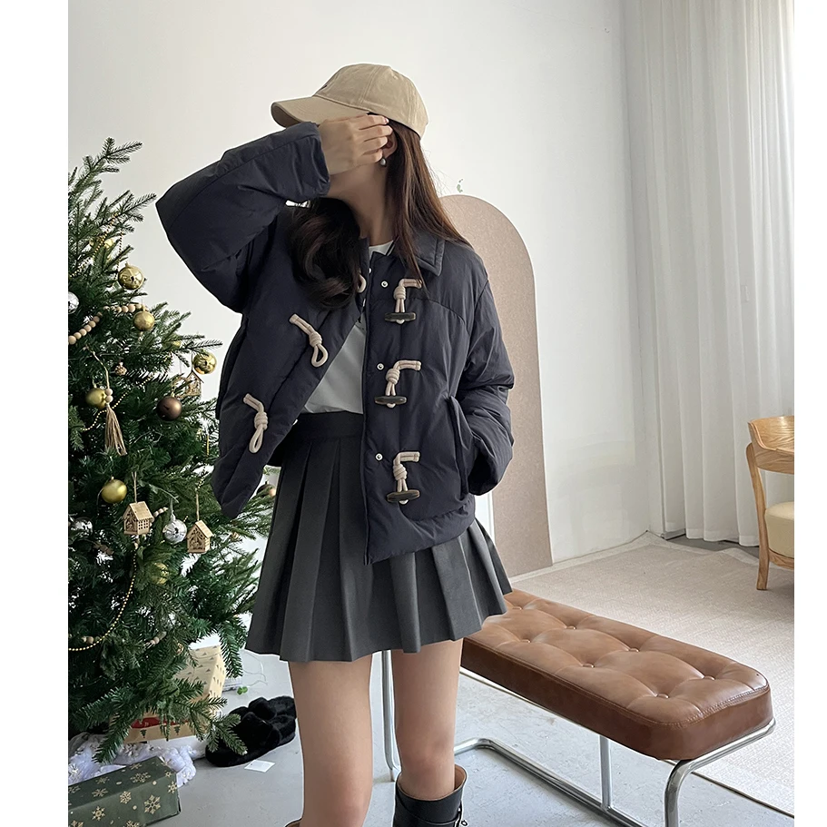   ort Puffer Jaet, женское теплое антисезонное молодежное пальто с воротником на пуговицах и прямым кроем