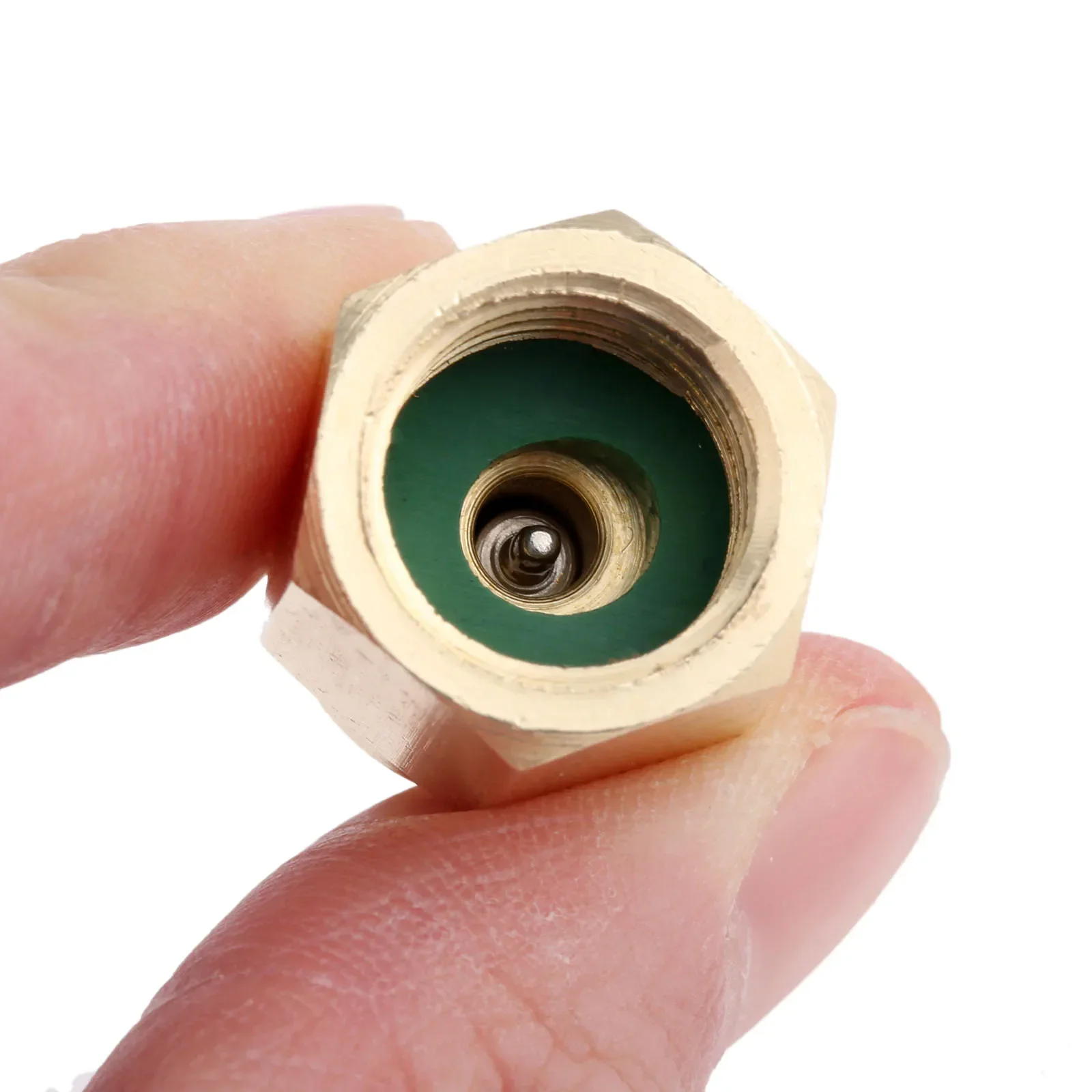 1Pc R134A Refrigerant Tank/Vacuum Pump Adapter To R12 AC Fitting Adapter W/ Valve Cores 1/2\
