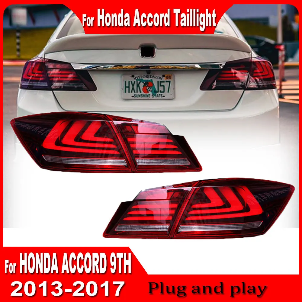 Car LED Tail Light For Honda Accord 9th 2013 2014 2015 2016 2017 Rear Running Light  Brake  Reverse Light  Dynamic Turn Signal