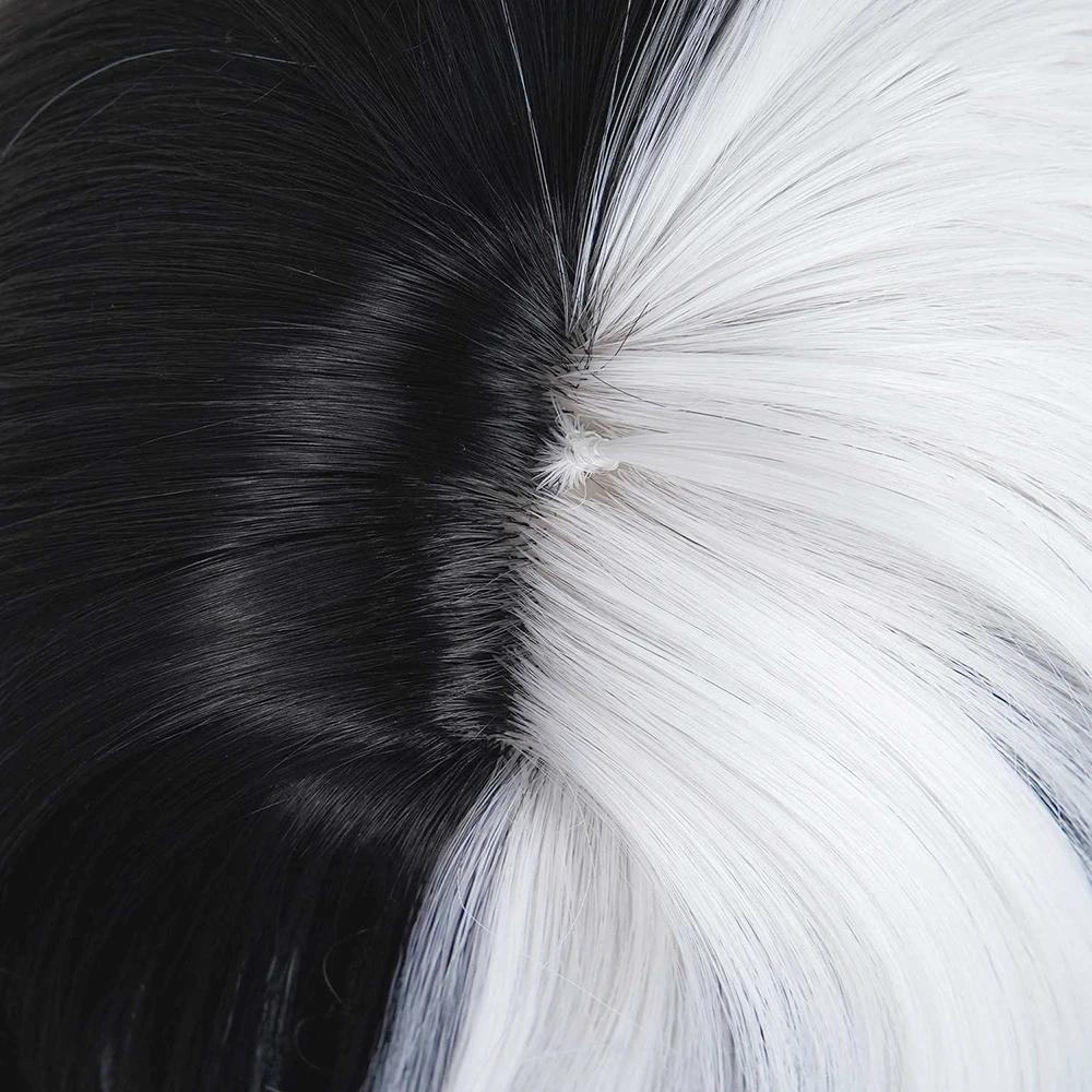 لعبة Zenless Zone Zero Dialyn شعر مستعار تأثيري أسود أبيض طويل الشعر مقاومة للحرارة شعر مستعار اصطناعي كرنفال دعامة الهالوين #5