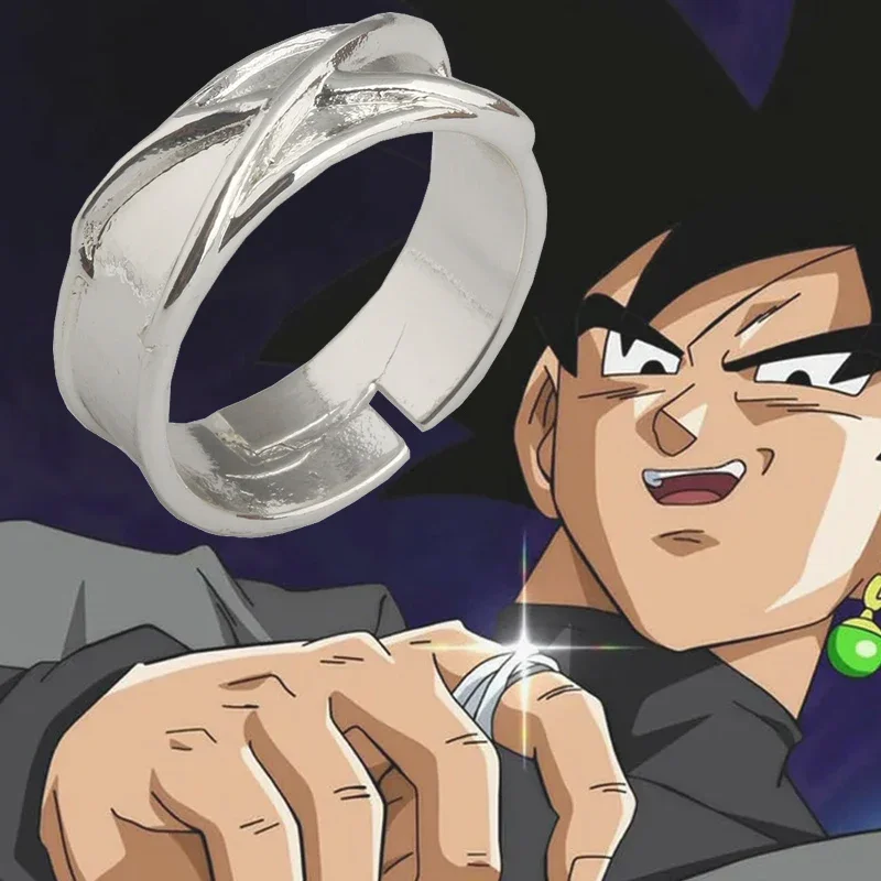 Dragon Balls Open Rings Anime Merch Black Goku Ring Dark Zamasu Figures Spacetime Rings Men Women Cosplay Hand Jewelry Gifts