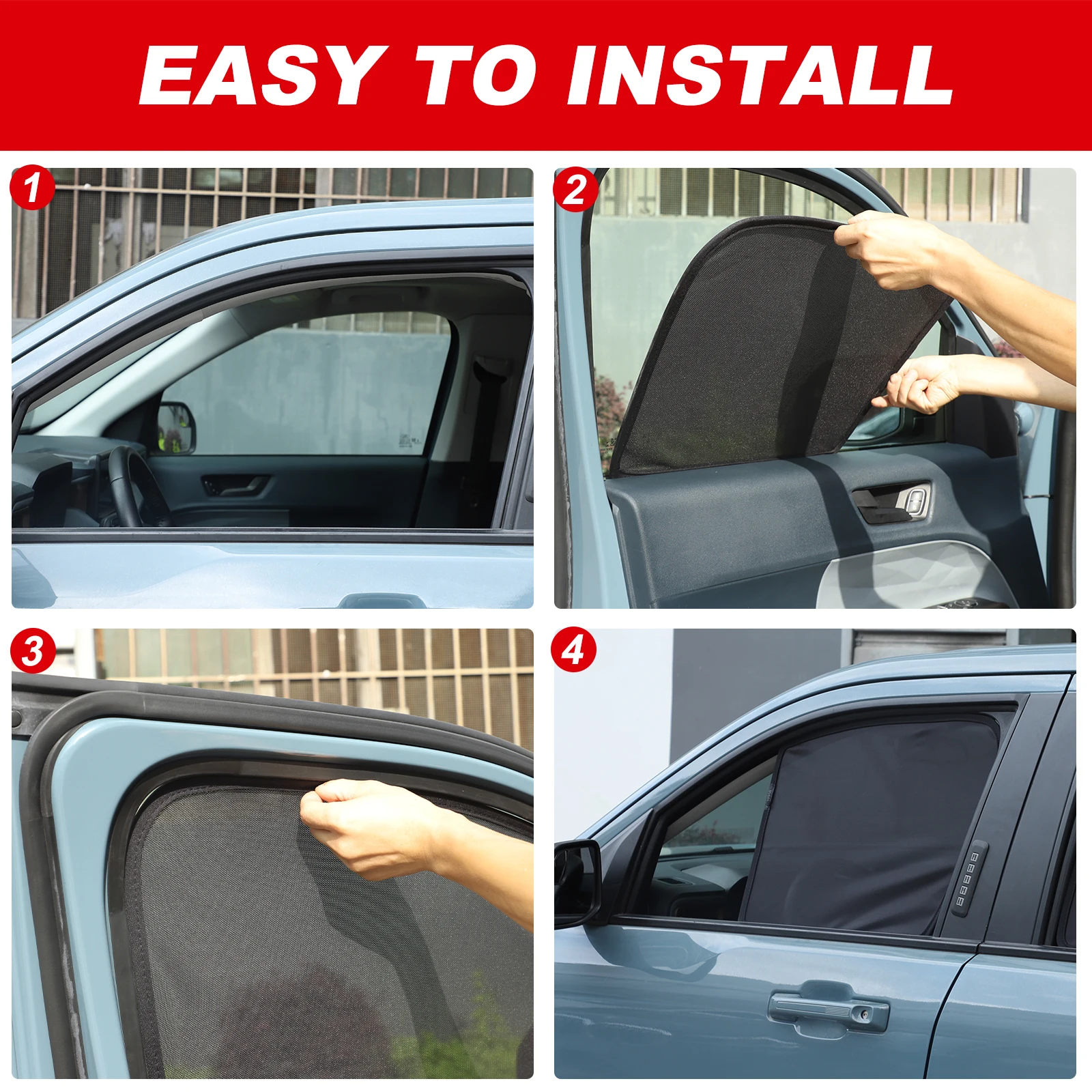 

Солнцезащитный экран для Ford Maverick 2022+ (черная сетка, защита от УФ-излучения, для боковых и задних окон), аксессуары