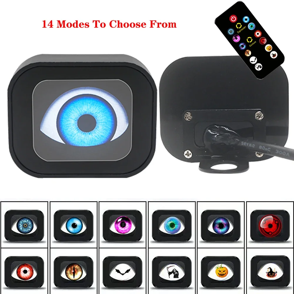 Motorcycle Light 14 Modes Adjustable Devil's Eye Decorative Lights 2Inch Dynamic Motorcycle Rear View Mirror light APP control