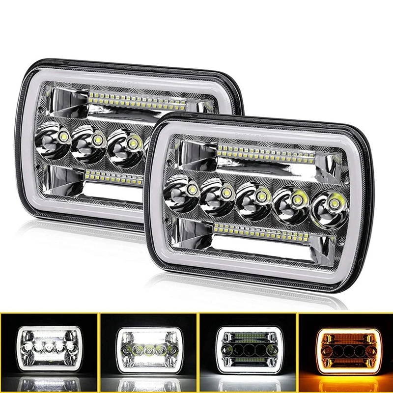 

QIDEWIN Car 120W 5x7 Inch Led Headlights 7x6 For Jeep Cherokee XJ Wrangler YJ Accessories H6054 H5054 H6054LL 6052 6053