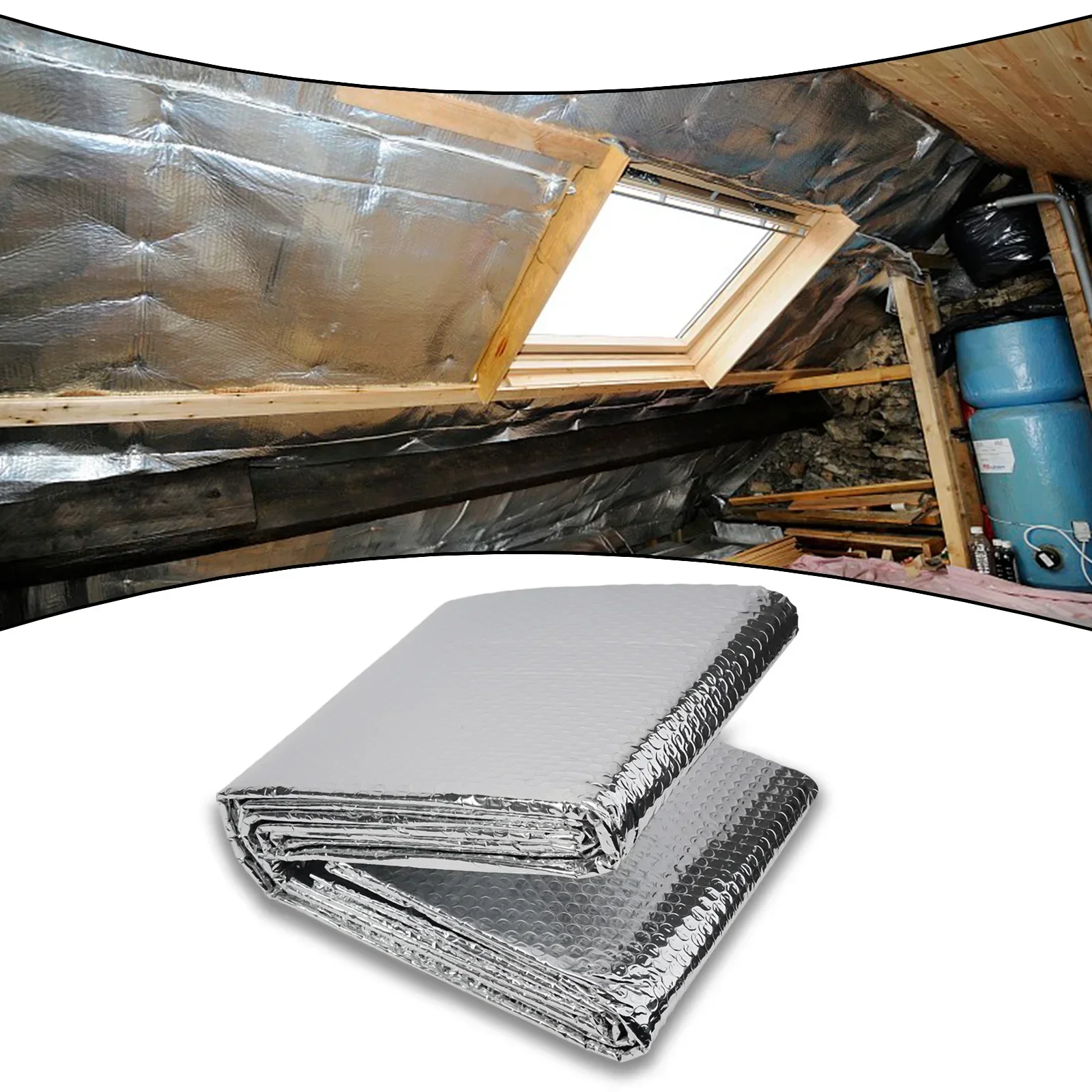 

Radiator Heat Reflector Back Foil Heat Reflective 5M Heat Energy Saving Film Pad Aluminum Foil Bubble Insulation Sheet