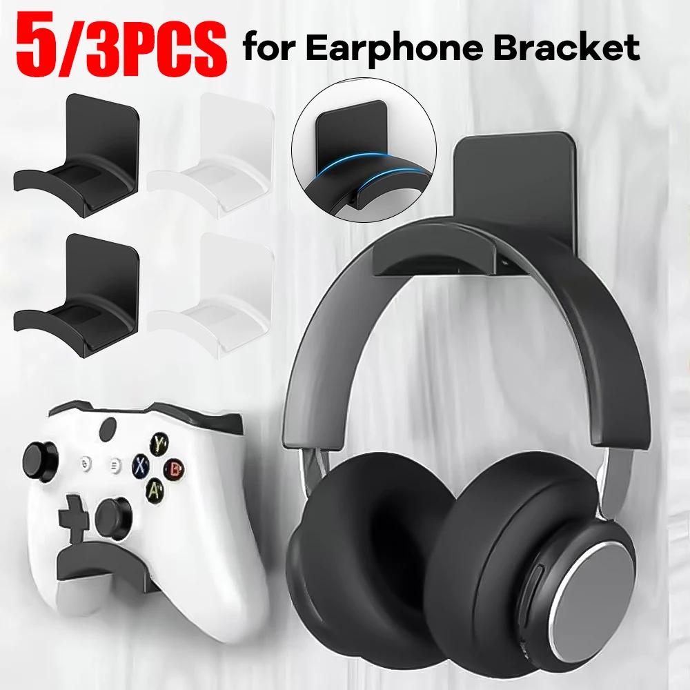 Non-Punching Head-mounted Headphone Bracket Storage Hook Dormitory Wall-mounted Computer Headset Holder Earphone Display Stand