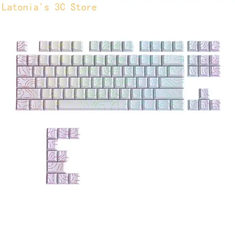 97-Tasten, seitlich bedruckte Tastenkappen, professionelle PBT-Konturlinien, OEM-Höhen-Upgrades für mechanische PC-Tastaturen – Detail 8