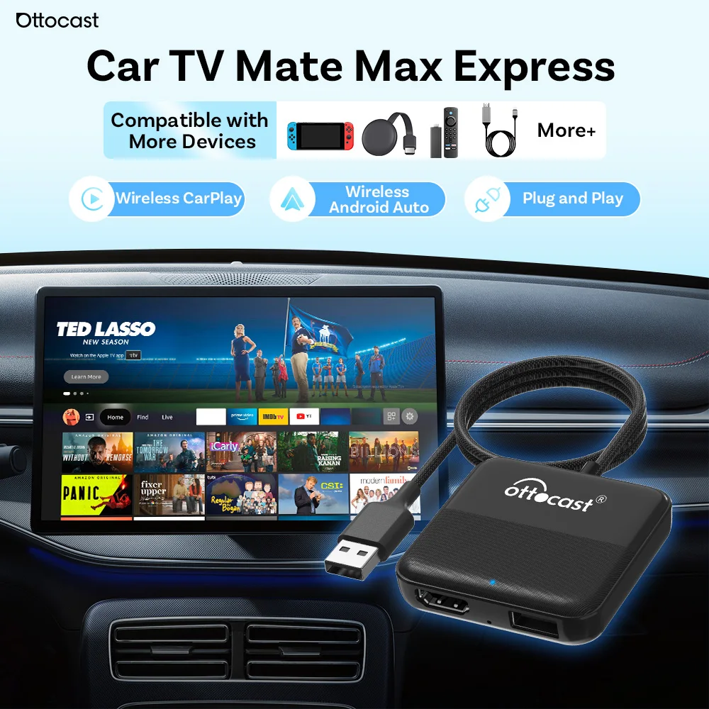 

Ottocast Car TV Mate Max Express Wireless CarPlay Android Auto for Toyota Corolla Harrier Mazda CX 5 30 Wired CarPlay Car 2025