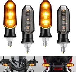 8mm Mini Motorcycle LED Turn Signal Lights Amber Flashing Light Blinker Turn Signal Lamp 12V Moto Indicator Lamp Accessories