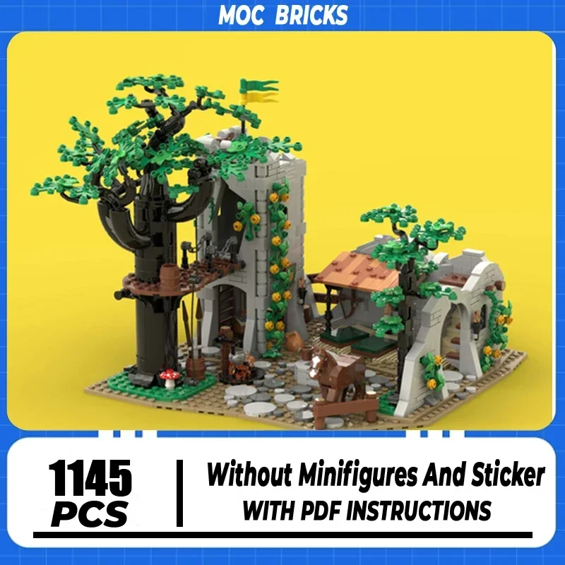 

Moc Building Block Forest Men's Camp Model Technology Brick DIY Assembly Modular City Street View Toy For