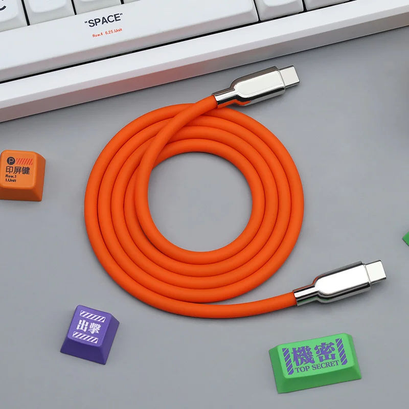 240W USB-C naar USB-C kabel, PD snelladen, siliconen oplaadkabel voor iPhone 17, 16, 15 Pro Max, MacBook, Samsung, Xiaomi