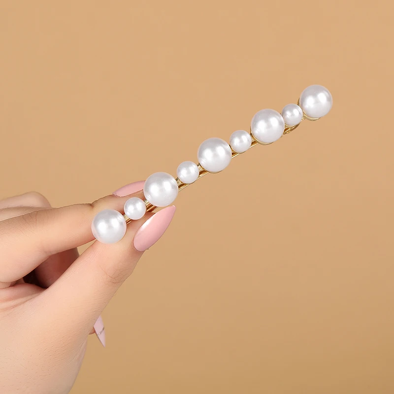 

Retro Pearl Hairpin Spring Clip Joker Clip Stylish Hair Accessory for Women Elegant Pearl Hairpin