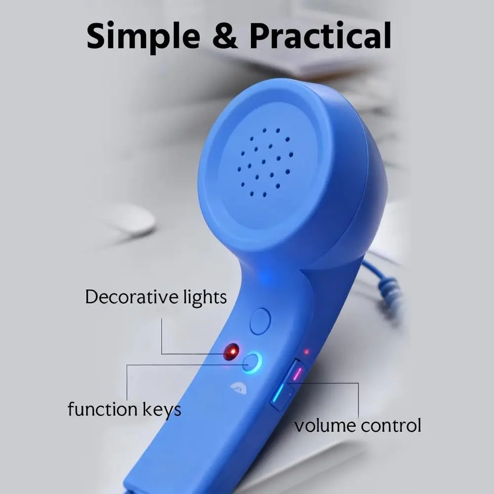 New with Microphone Phone Handset Type-C Telephone Style Landline Handle Receiver Tangle Free Wire Handheld Cell Phone Receiver