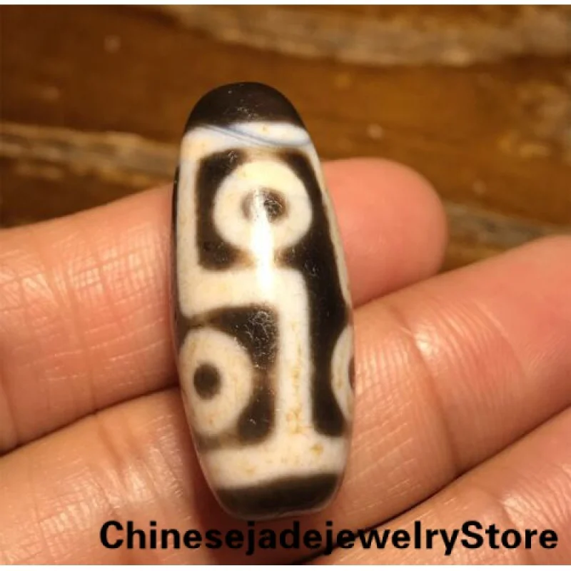 

Ancient Tibetan DZI Beads Old Agate 6 Eye Totem Amulet Pendant GZI 31×13mm