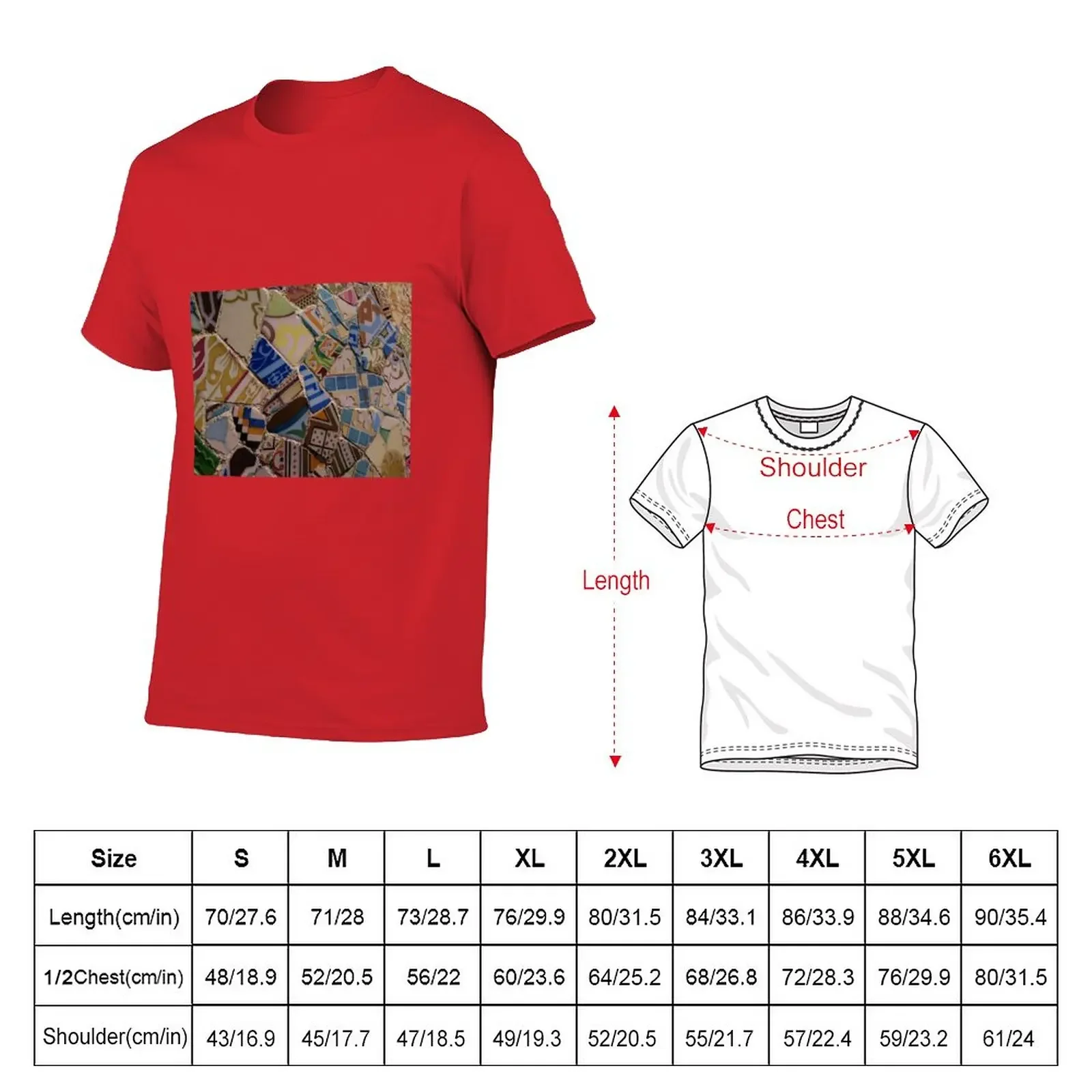 Ceramic tile pieces at sunset in Parc Guell T-Shirt animal prinfor boys summer tops designer t shirt men