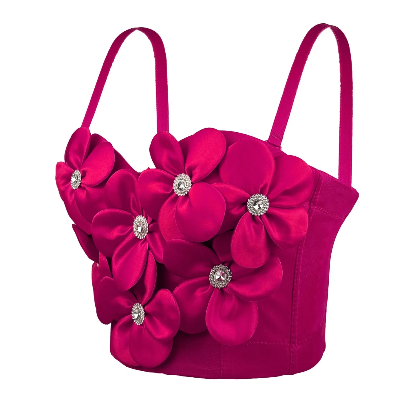 

customized women's adult white three-dimensional flower sexy corset fishbone bra with high-end feel external shapewear suspender