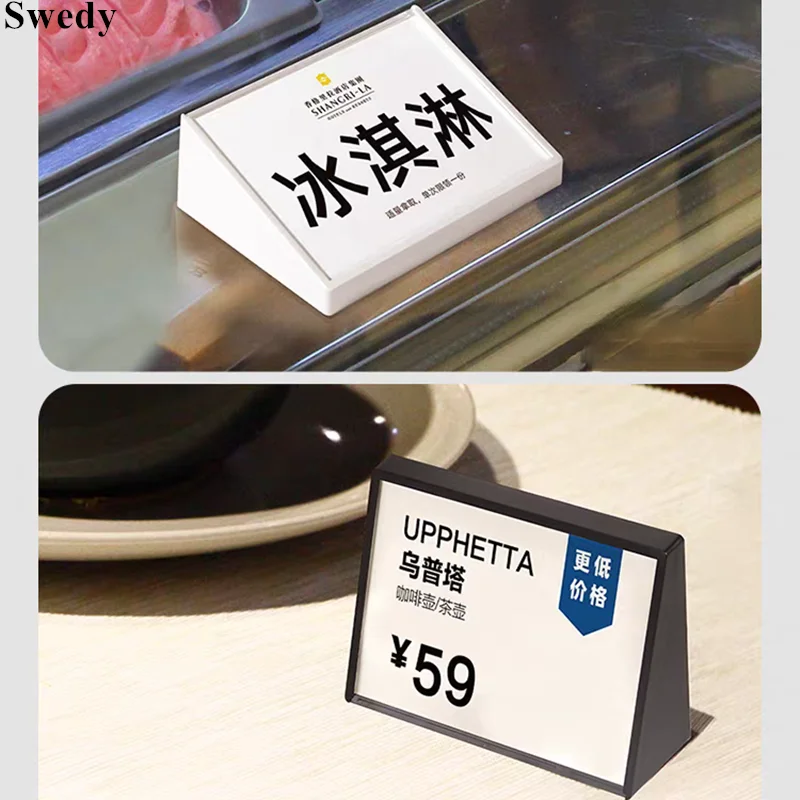 A6 105x148mm Slant Plastic Price Label Card Tags Acrylic Sign Holder Display Stand Restaurant Menu Paper Holder