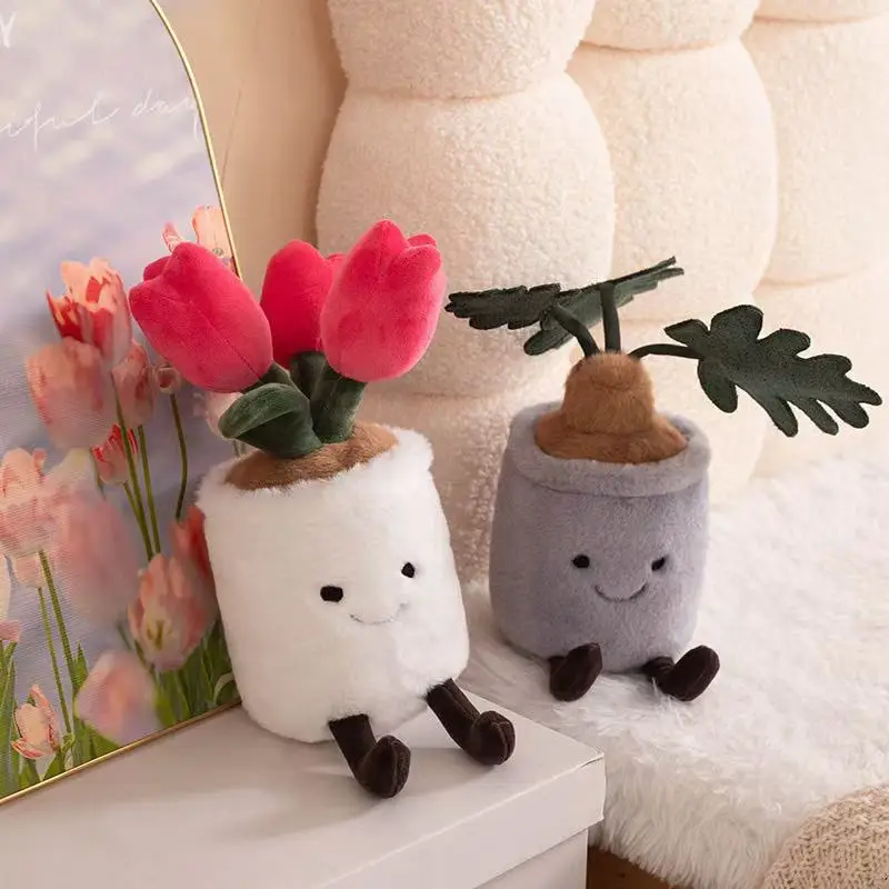 35cm simulation green plant filled plush toy figurine doll cartoon anime cute doll children's birthday gift home decoration